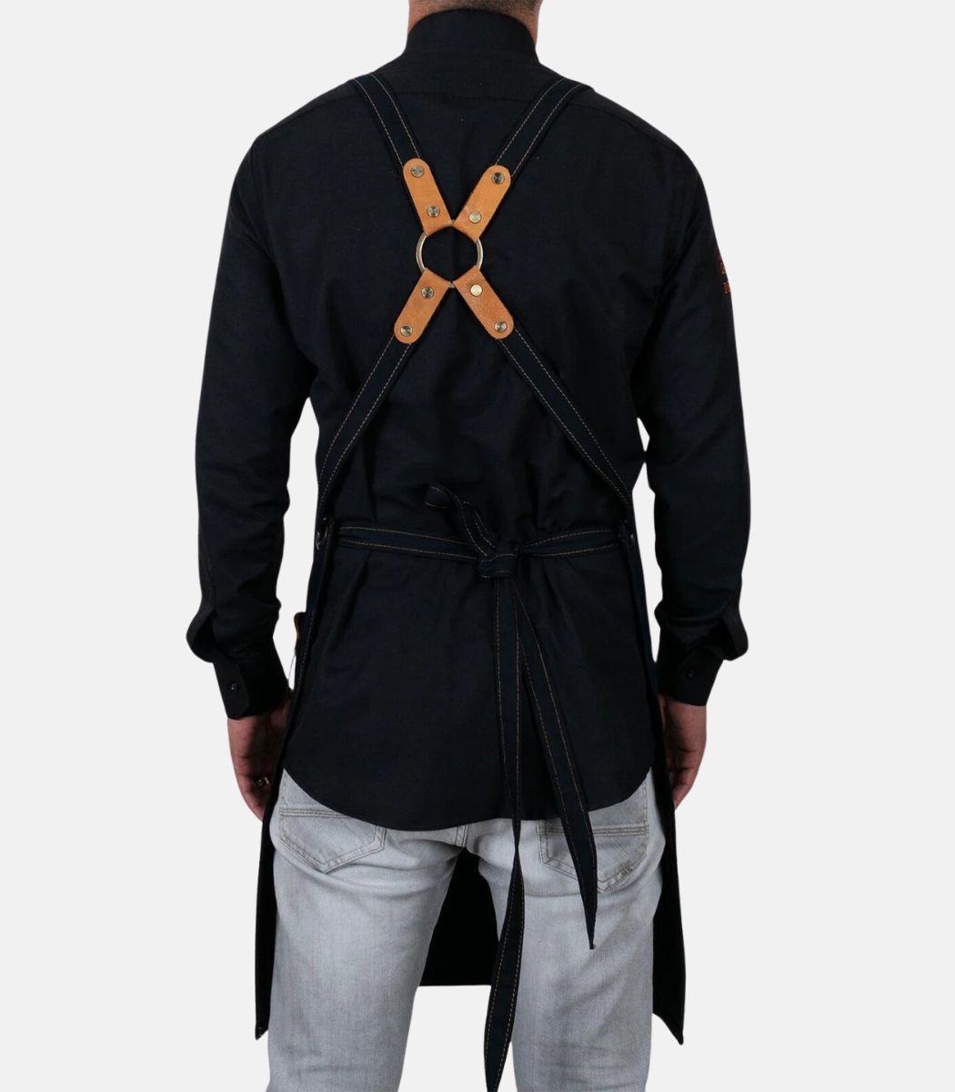 Black Brown Leather Apron For Professionals