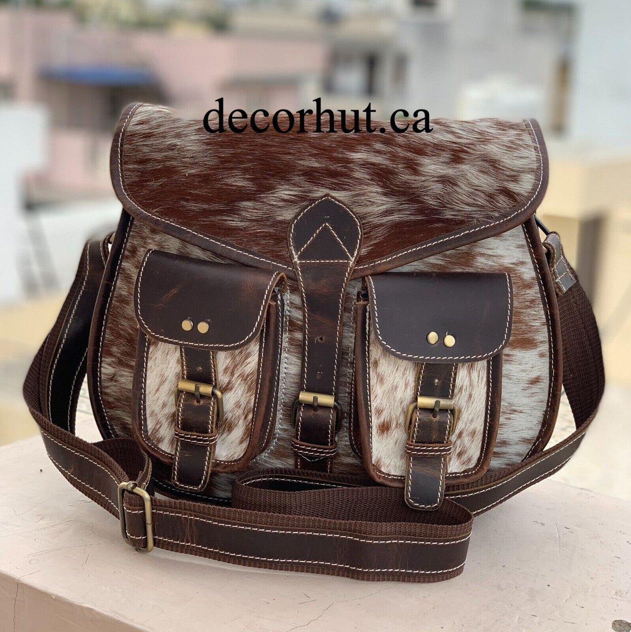 Speckled Cowhide Crossbody Bag