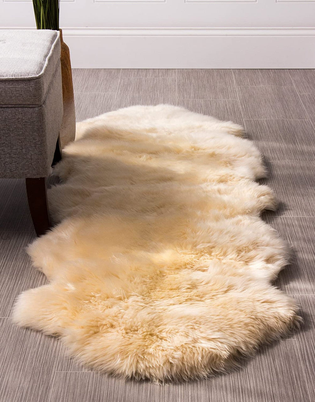 Double Pelt Champagne Sheepskin Rug