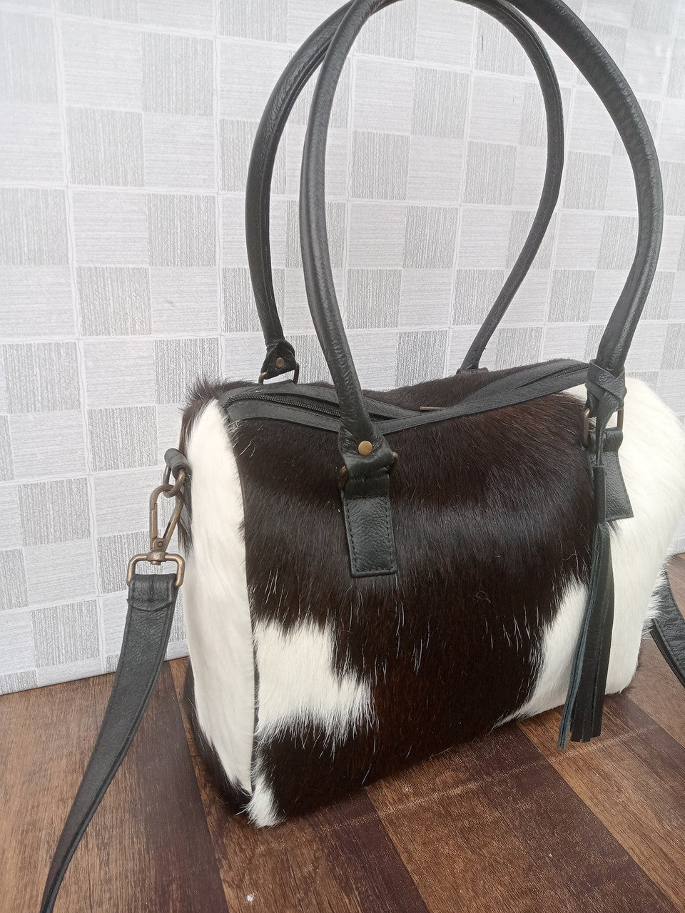 Mini Cowhide Duffle Shoulder Bag
