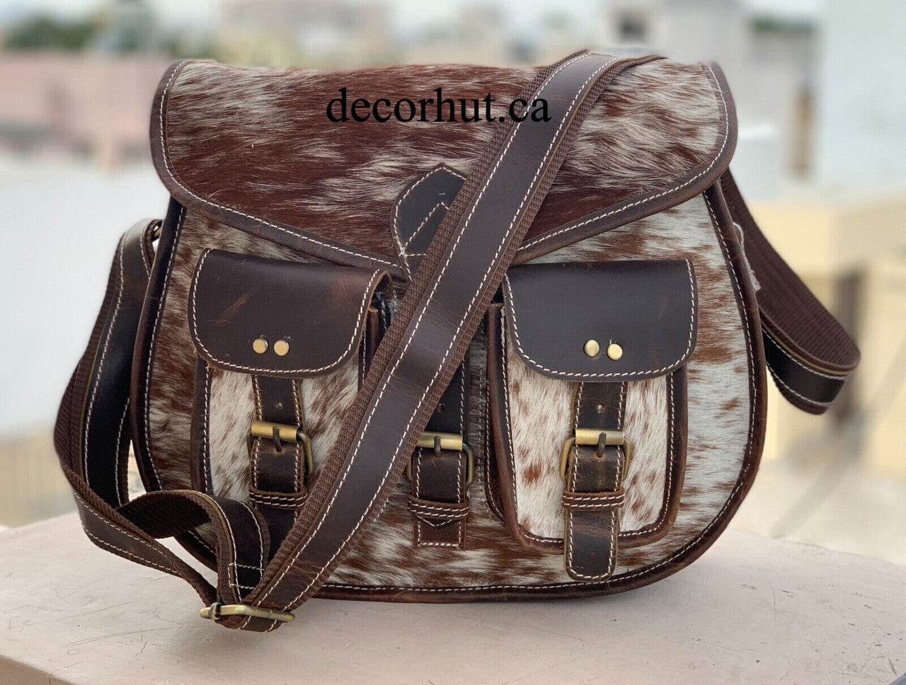 Speckled Cowhide Crossbody Bag