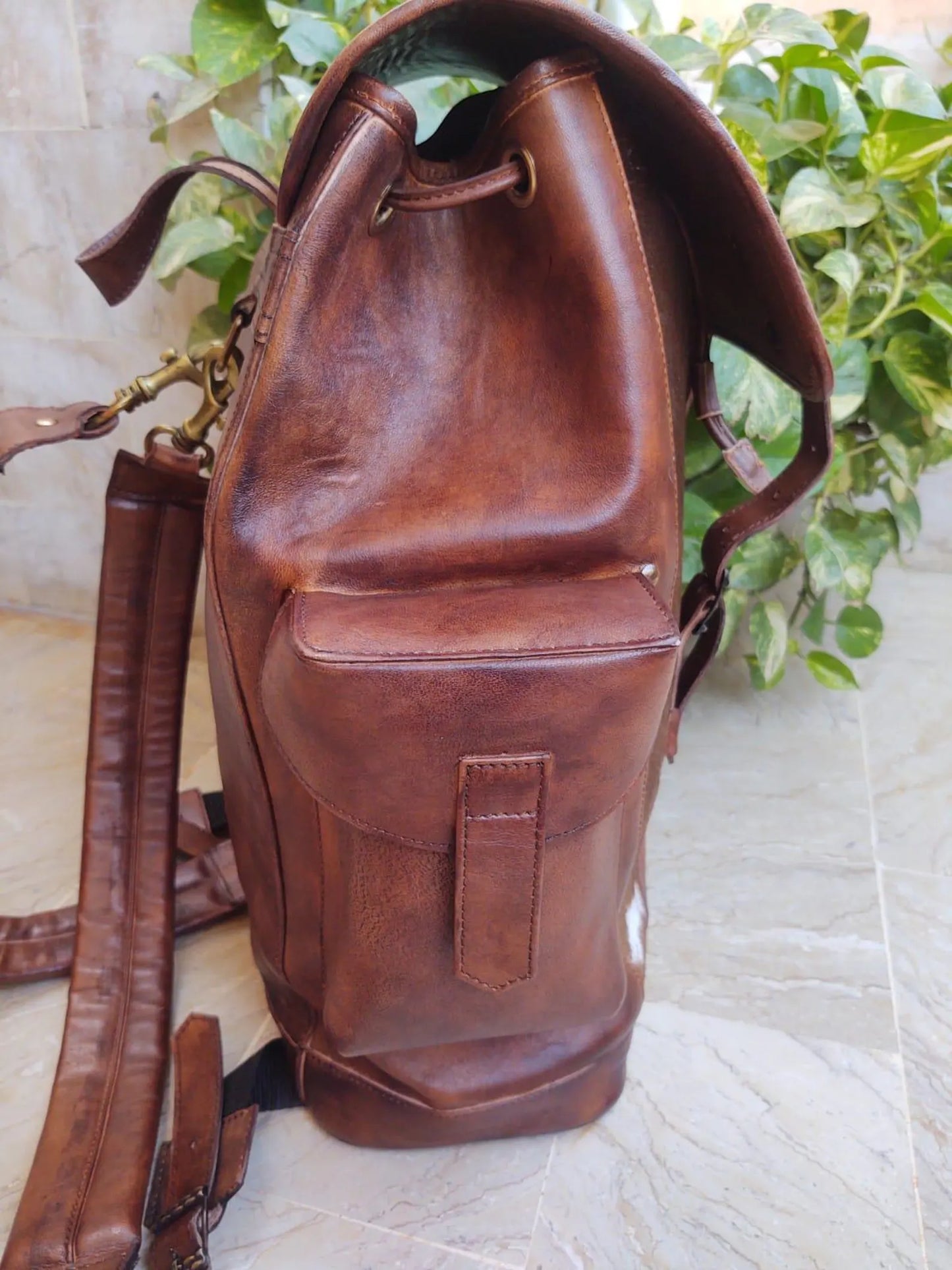 Western Backpack Purse with Hair-On Hide