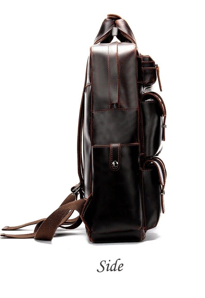 Cowhide Leather Backpack Large Size