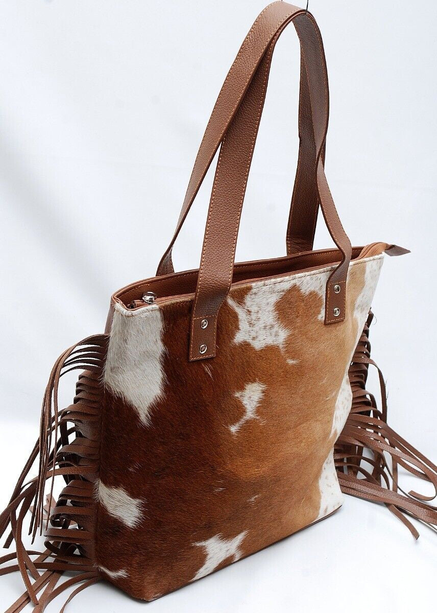Cowhide Shoulder bag with fringes