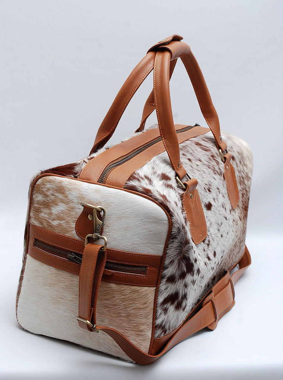 Speckled Cowhide Duffle Bag