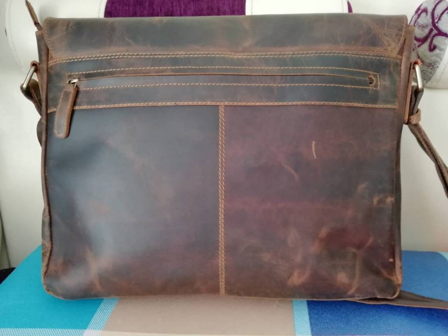 Cowhide Leather Messenger Bag