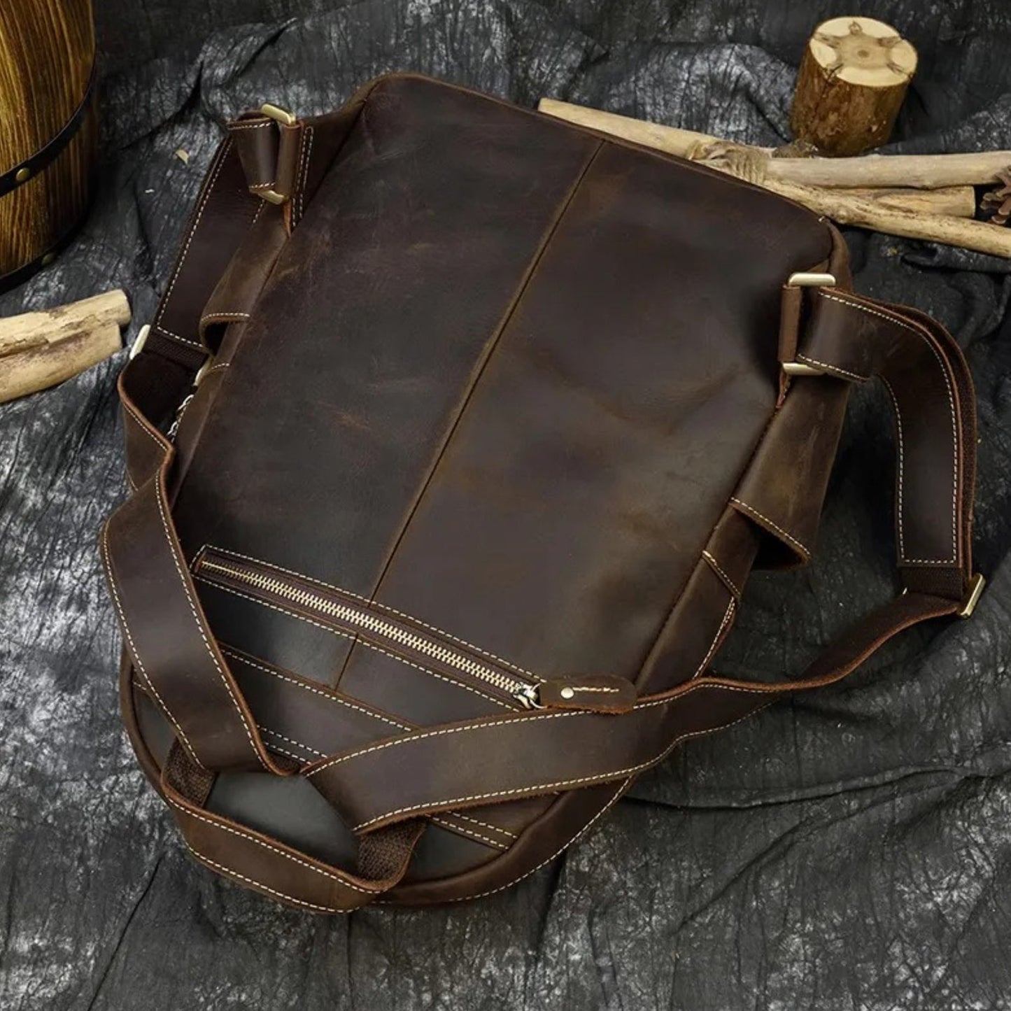 Genuine Leather Travel Backpack Bag