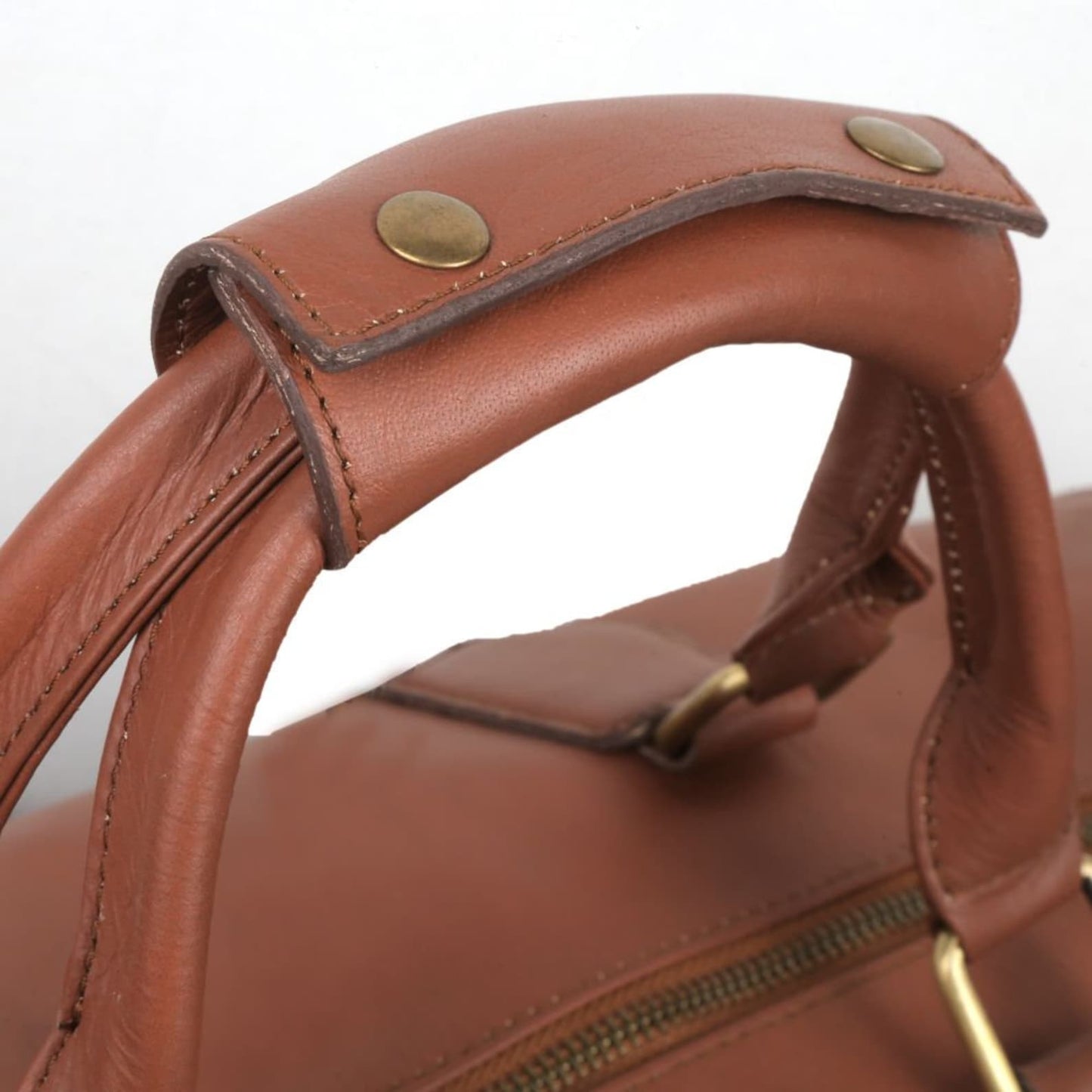 Brown White Cowhide Overnight Holdall Bag