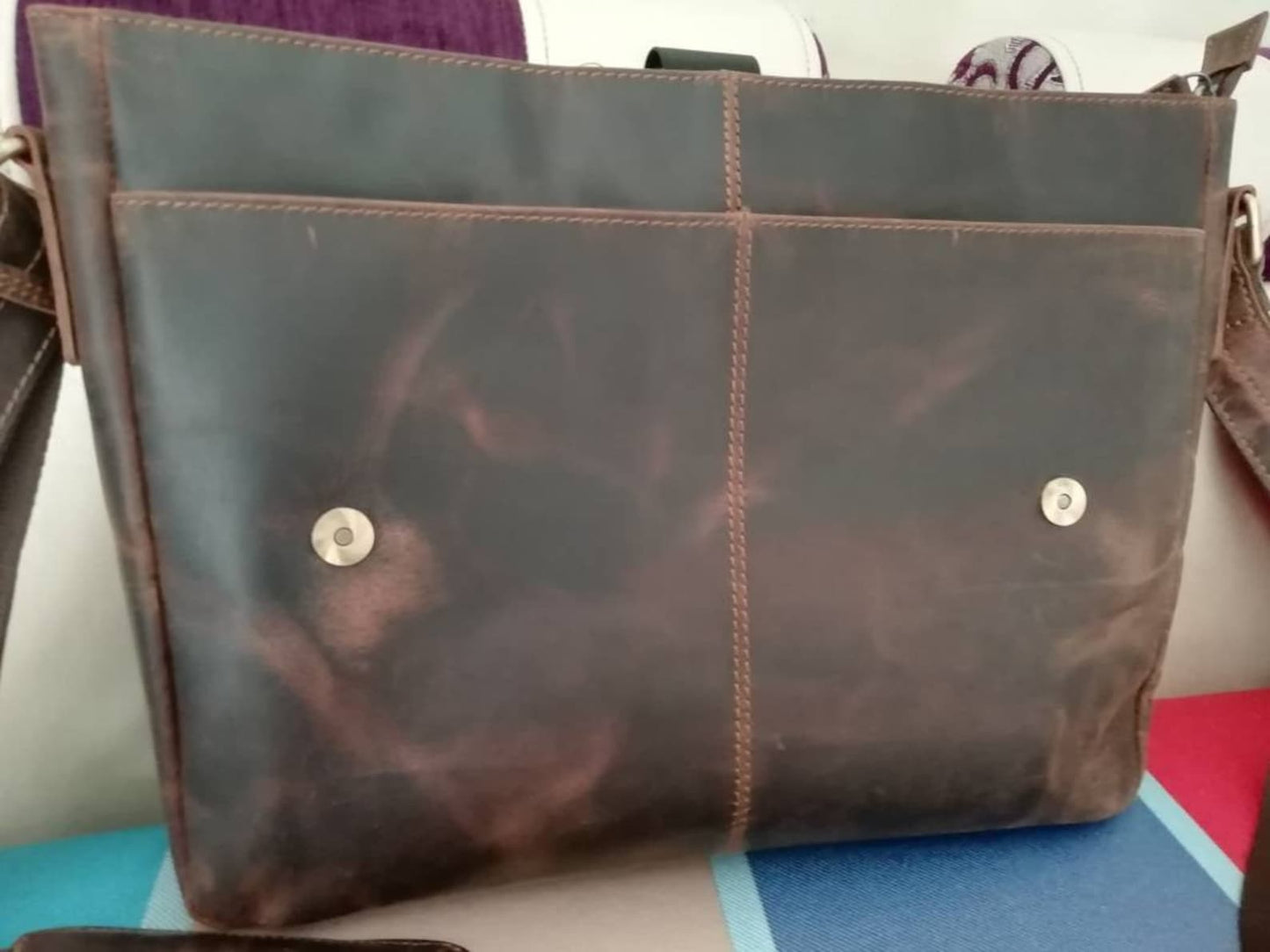 Cowhide Leather Messenger Bag