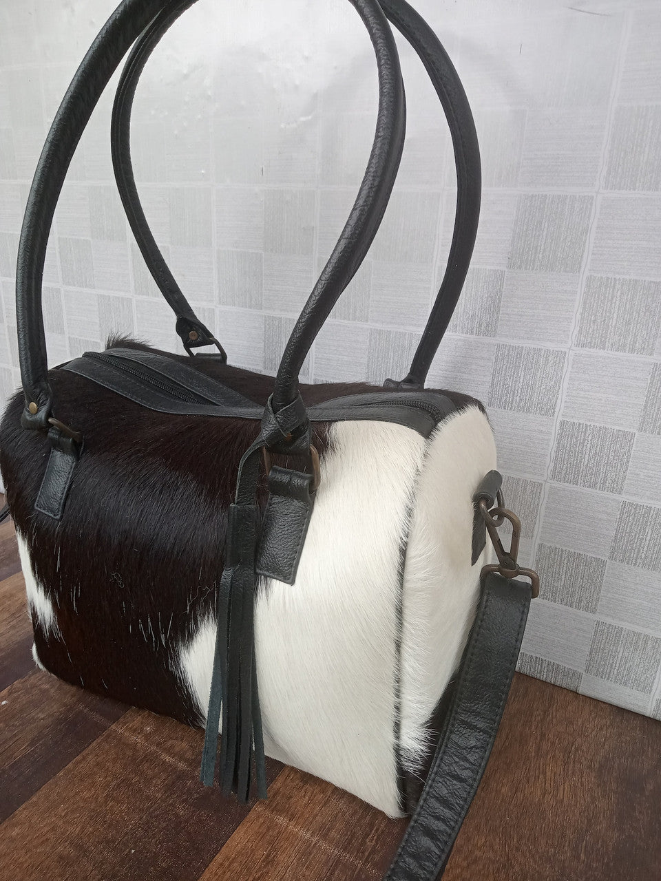 Mini Cowhide Duffle Shoulder Bag