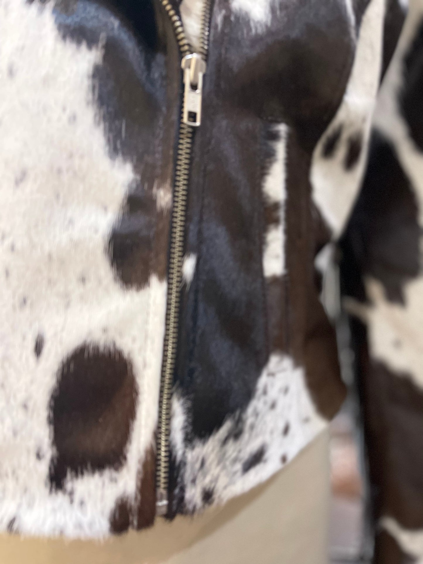 Black White Cowhide Jacket