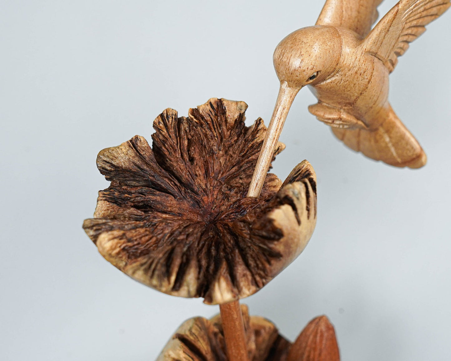 wooden wall decor Hummingbird on Mushroom