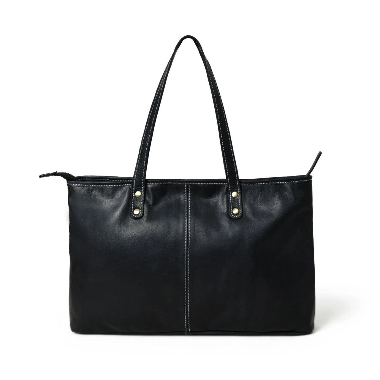 Large Brown White Cowhide Tote Bag