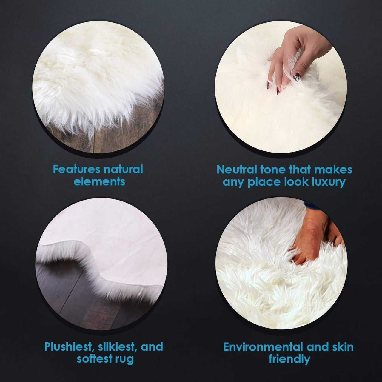 Double Pelt Large Grey Sheepskin Rug