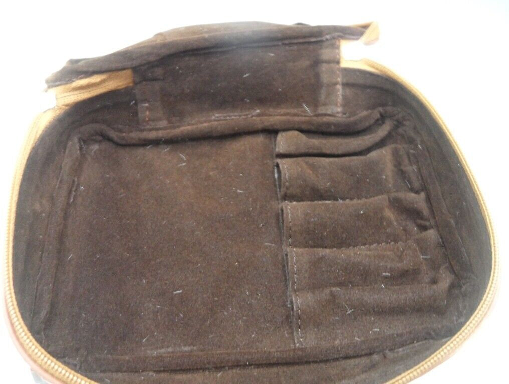Cowhide Makeup Toiletry Zipper Vanity Bag