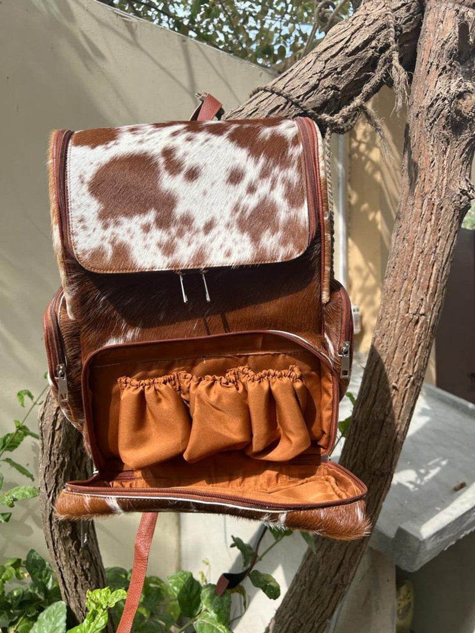 Cowhide Mommy Diaper Backpack
