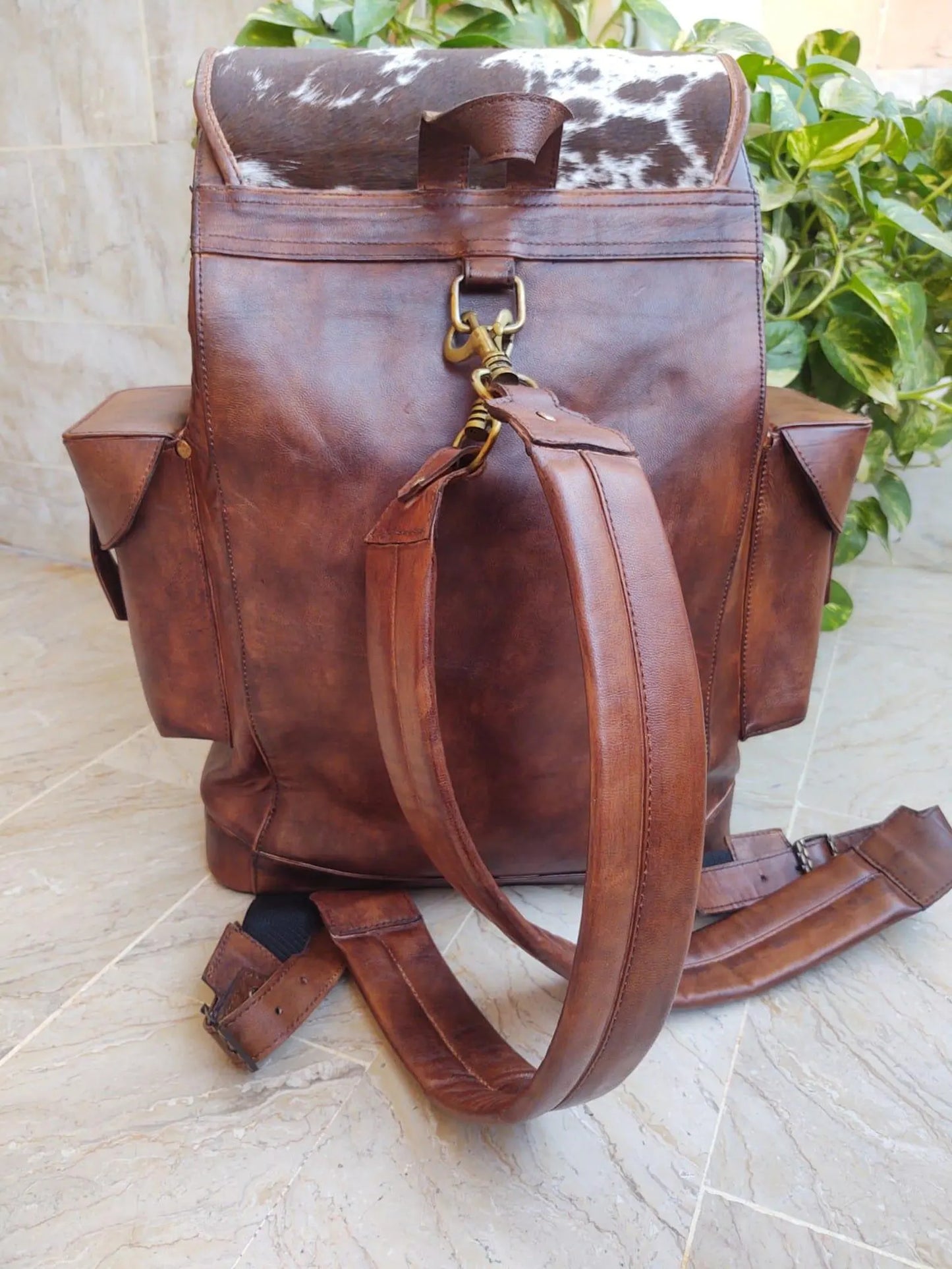 Western Backpack Purse with Hair-On Hide