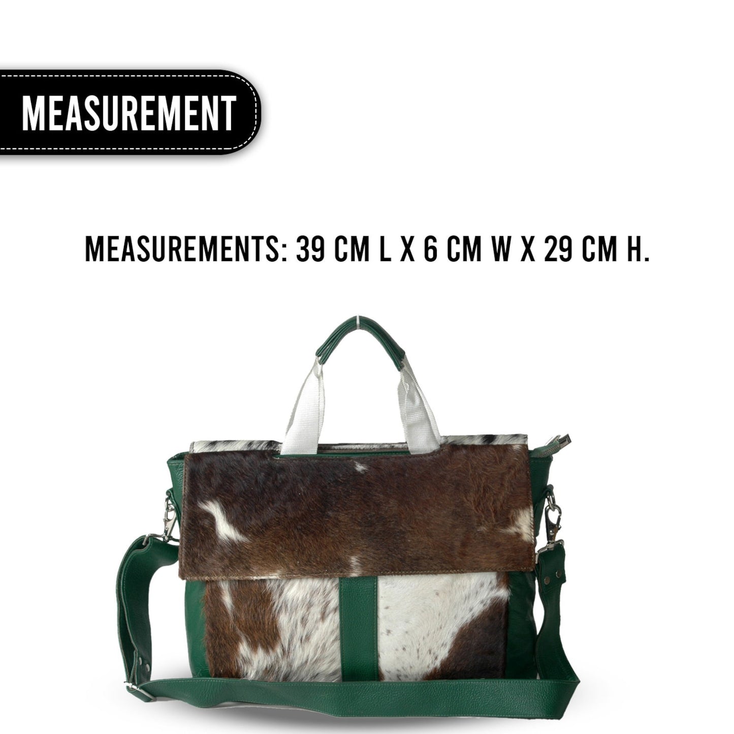 Brown White Cowhide Laptop Bag