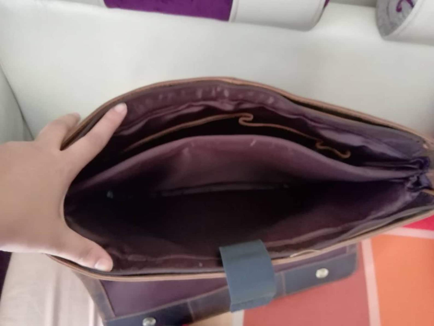Cowhide Leather Messenger Bag