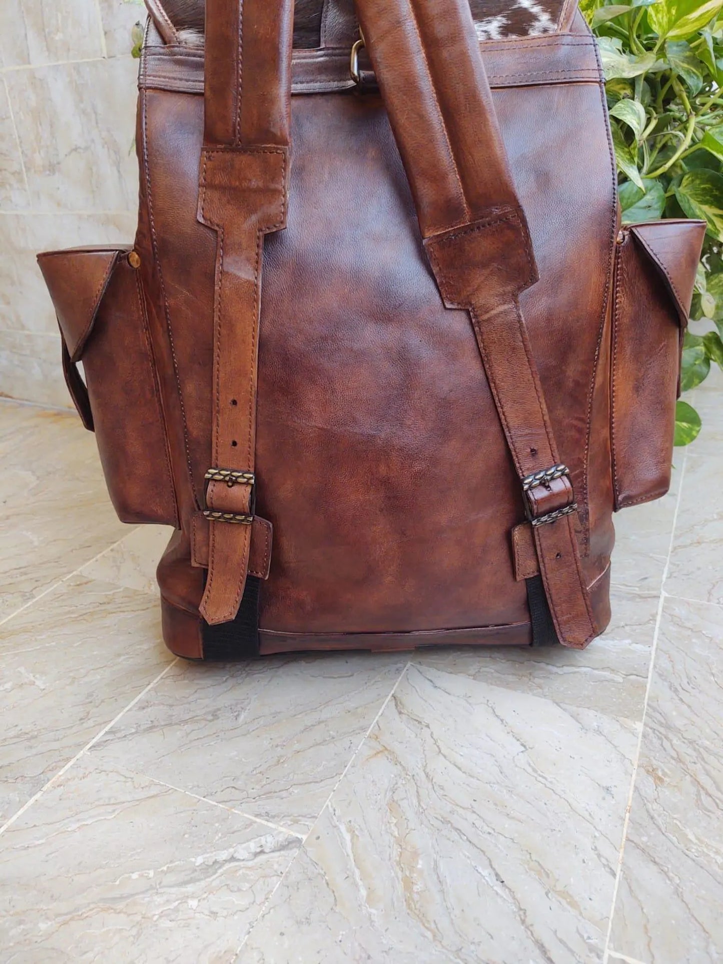 Western Backpack Purse with Hair-On Hide