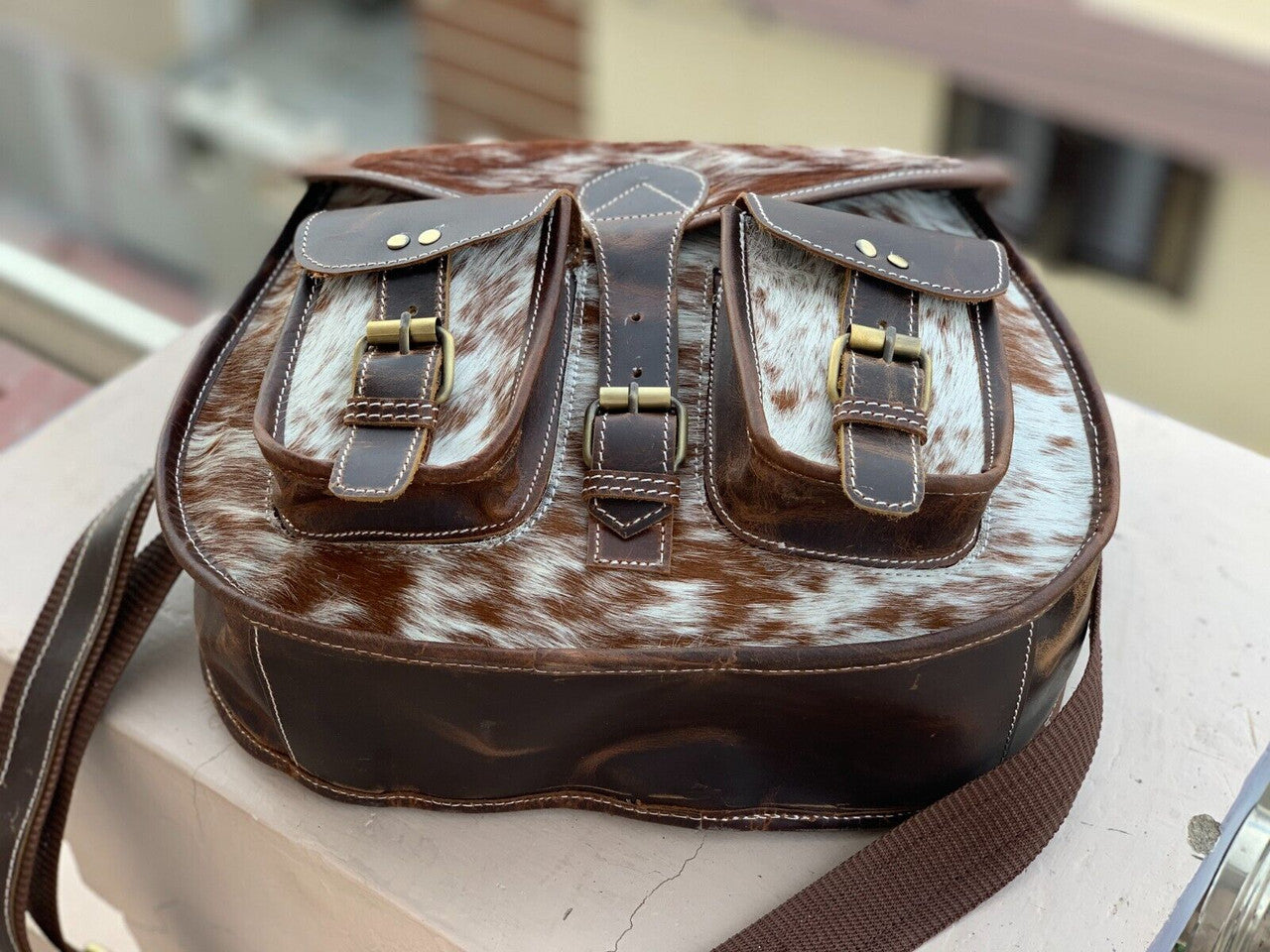 Speckled Cowhide Crossbody Bag