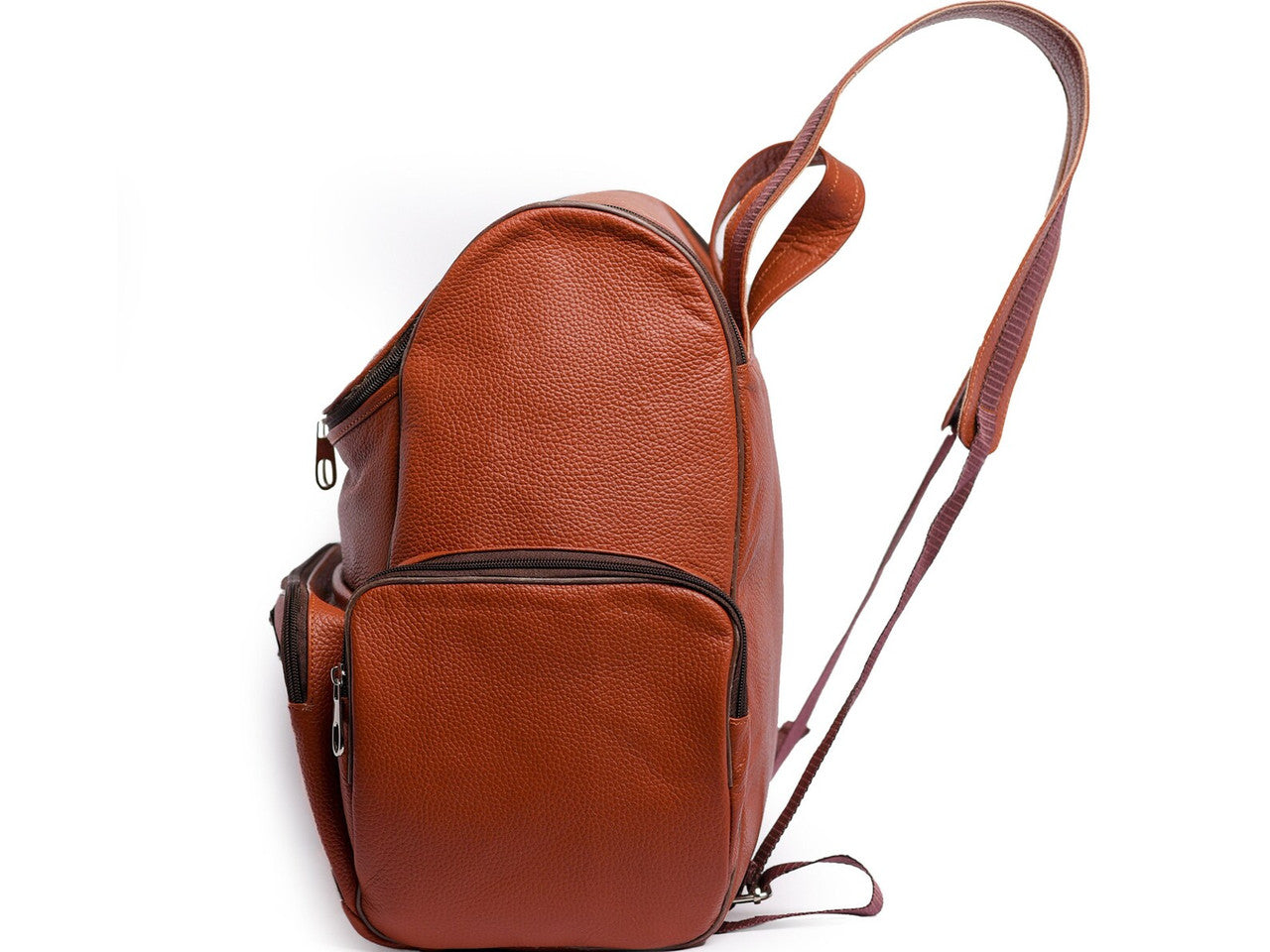 Genuine Brown Leather Backpack