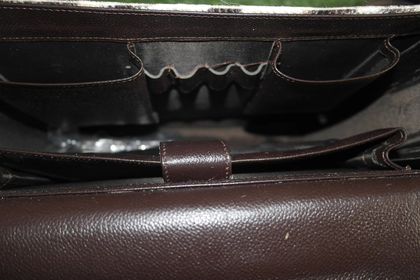 Cowhide Briefcase Bag Faded Tricolor