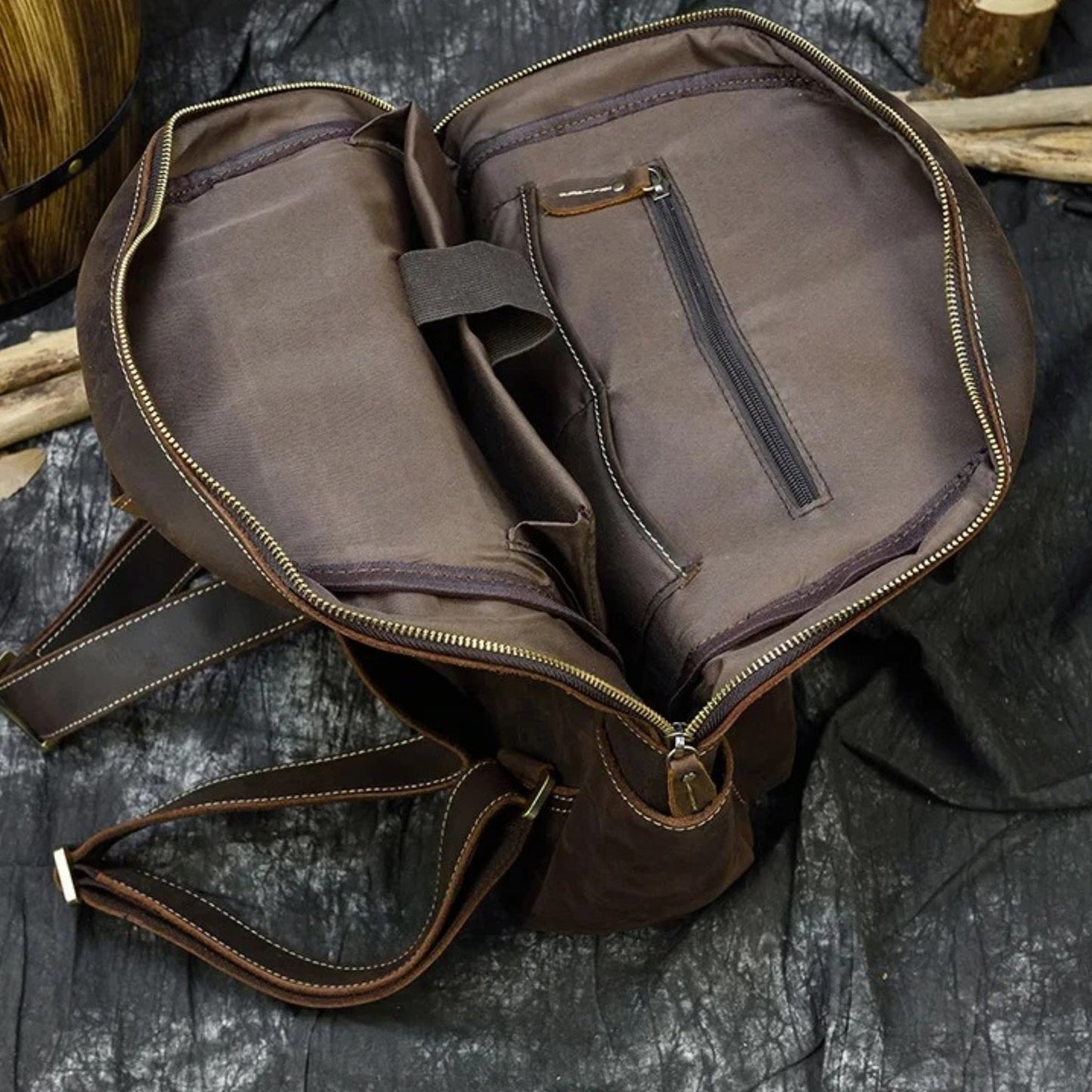 Genuine Leather Travel Backpack Bag