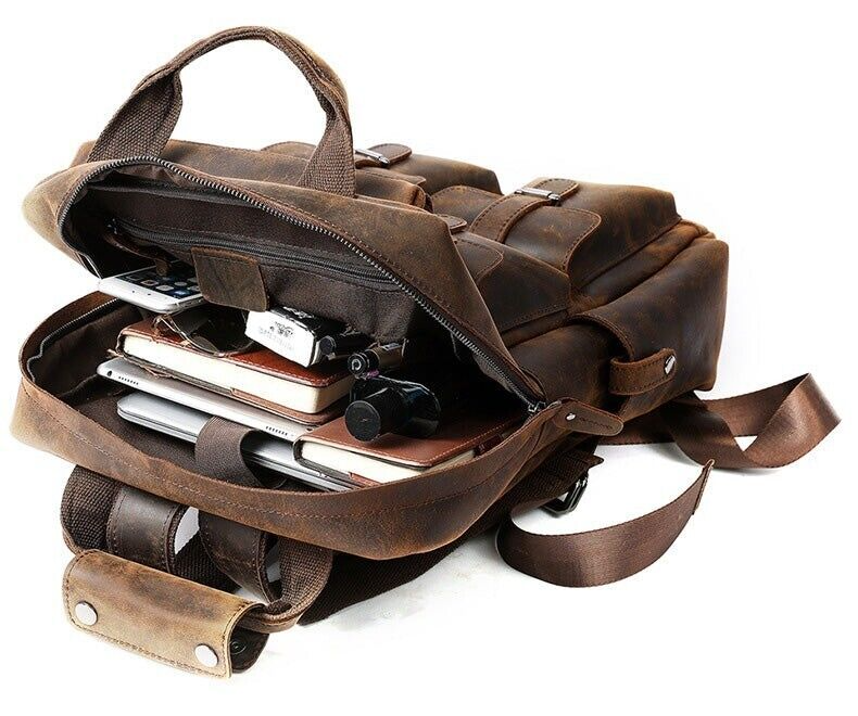 Cowhide Leather Backpack Large Size