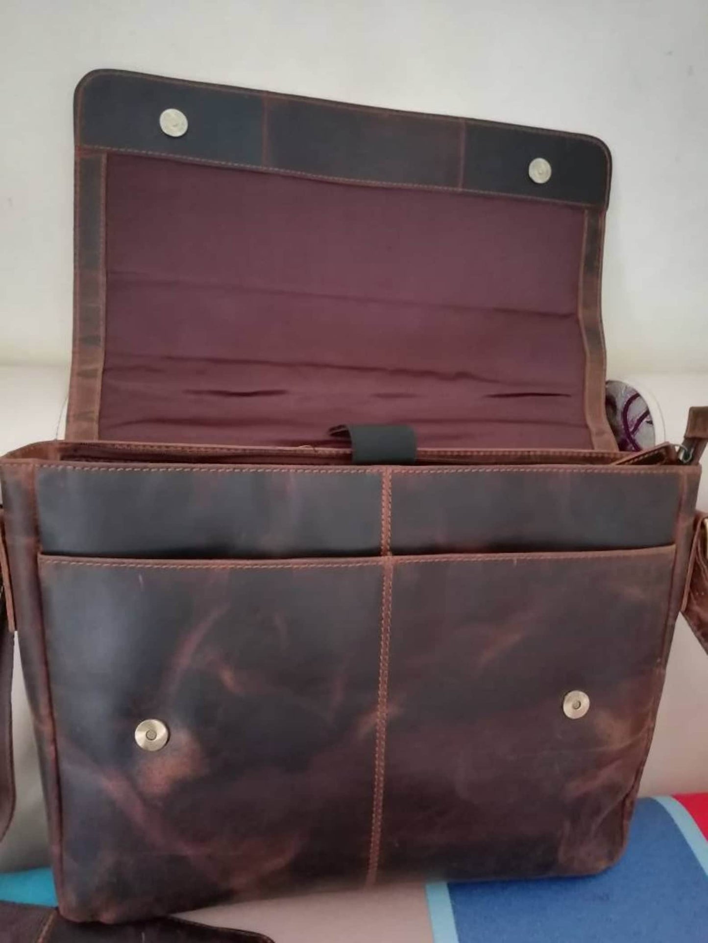 Cowhide Leather Messenger Bag