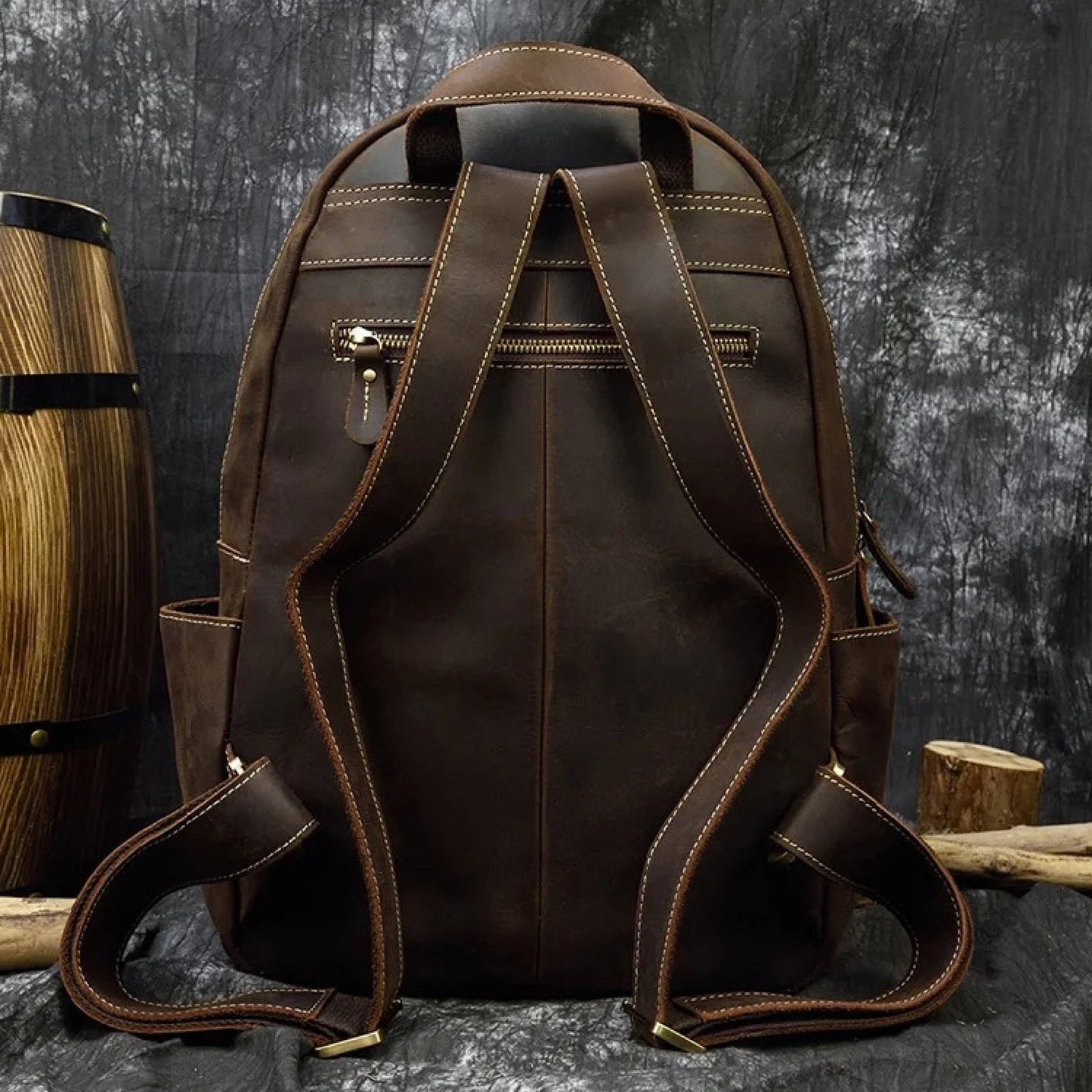 Genuine Leather Travel Backpack Bag