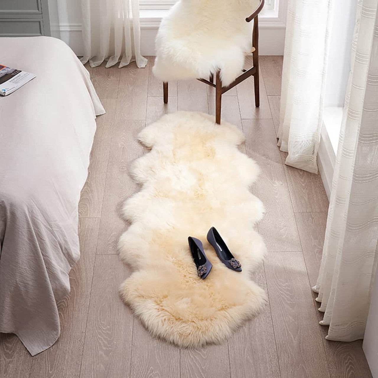 Double Pelt Champagne Sheepskin Rug