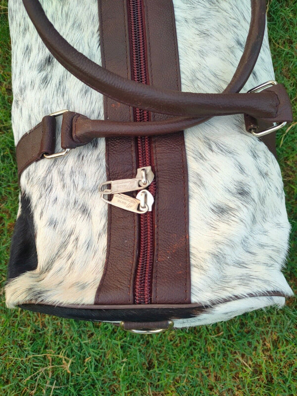 Tricolor Cowhide Duffle Bag