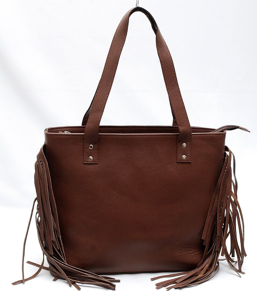 Cowhide Shoulder bag with fringes