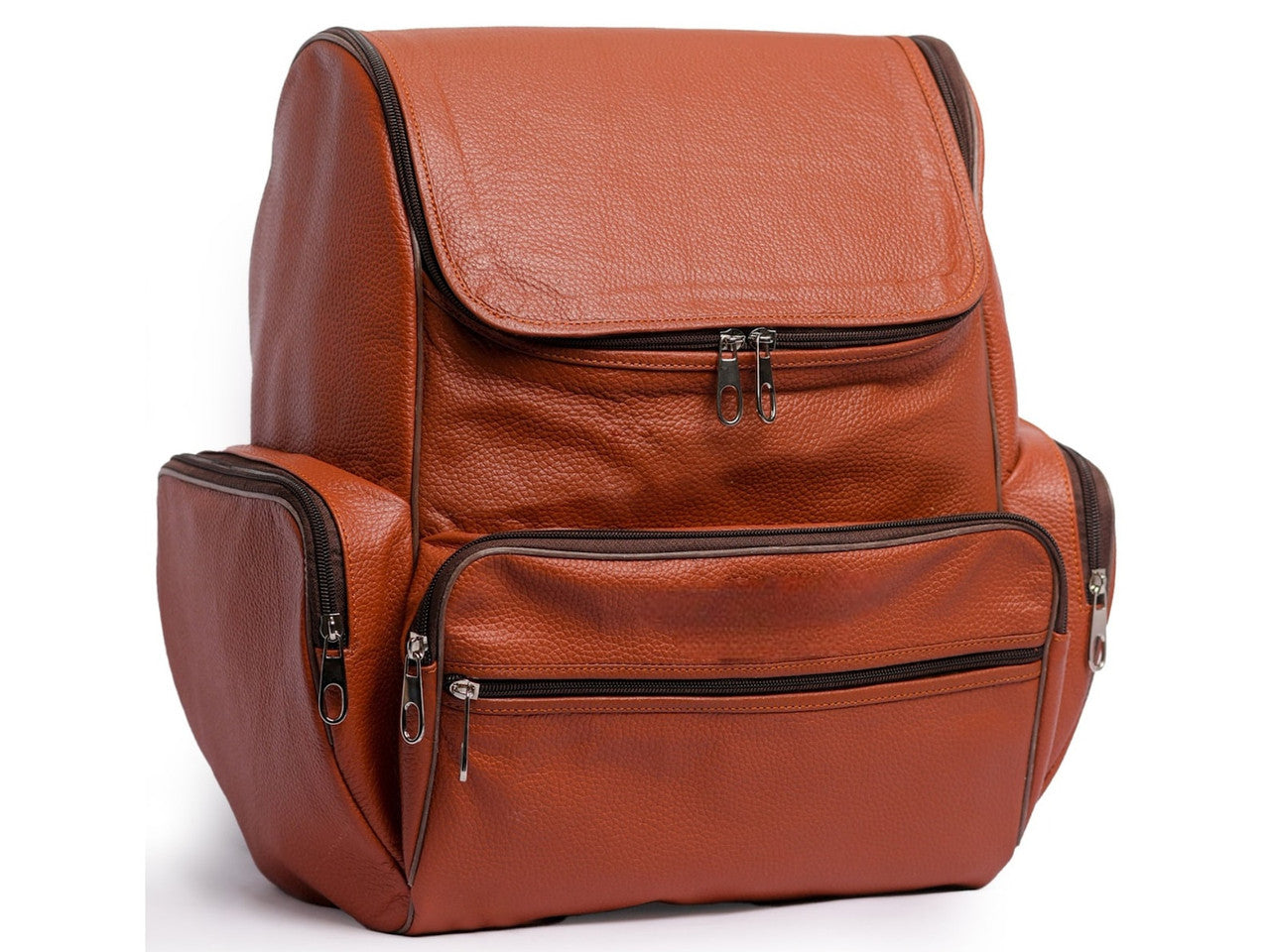 Genuine Brown Leather Backpack