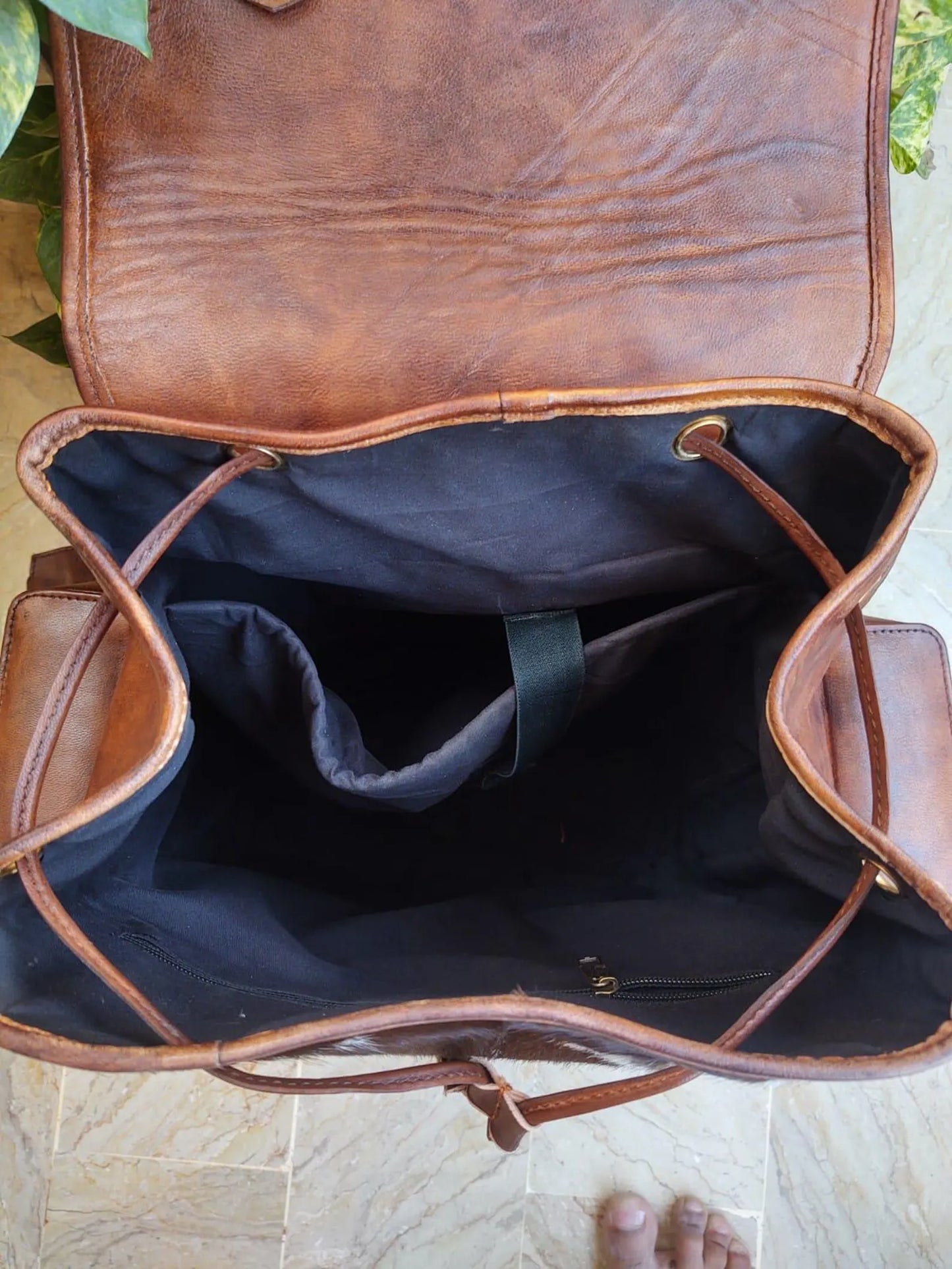 Western Backpack Purse with Hair-On Hide