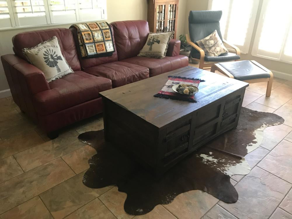 Large Brazilian Black And White Cowhide Rug