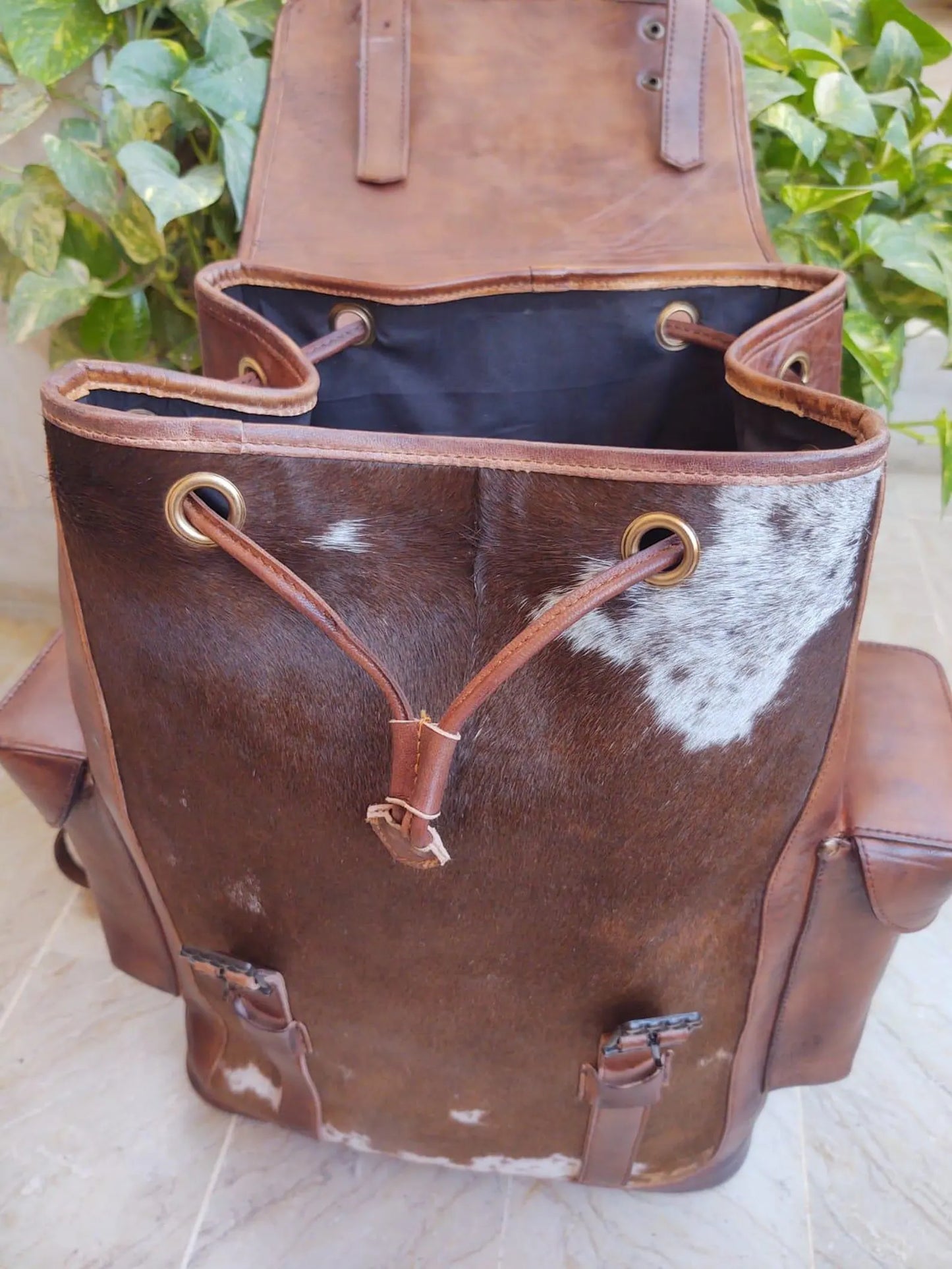 Western Backpack Purse with Hair-On Hide