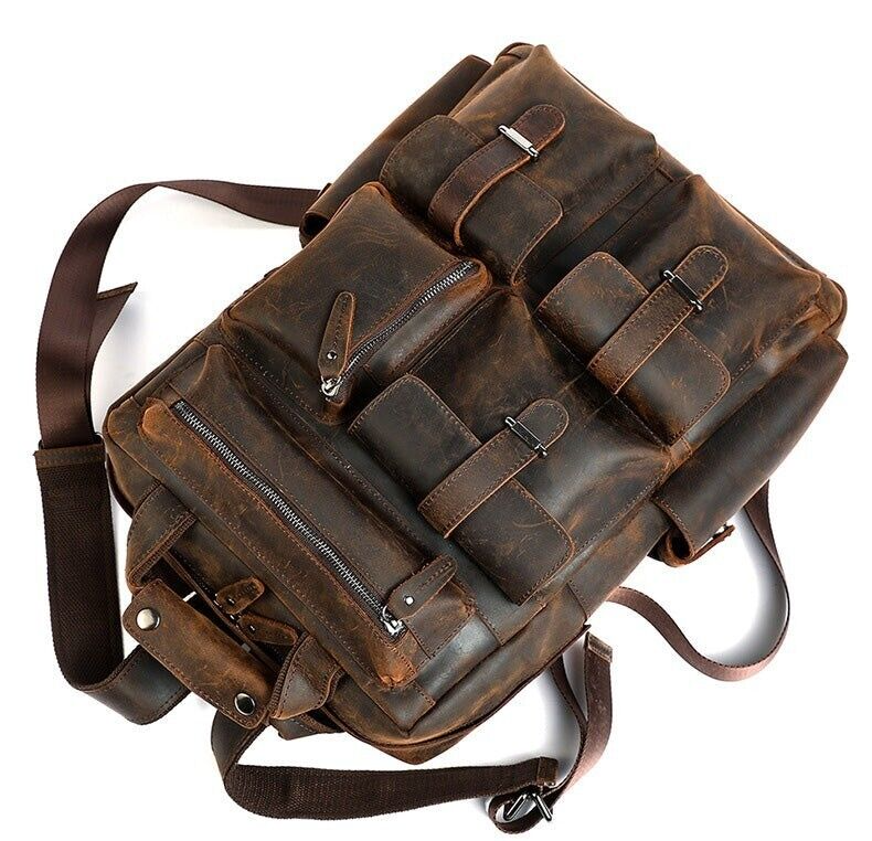 Cowhide Leather Backpack Large Size