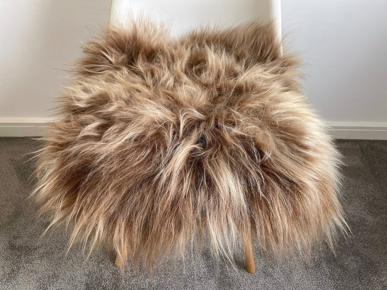 Sheep Fur Chair Pad Brown Blonde