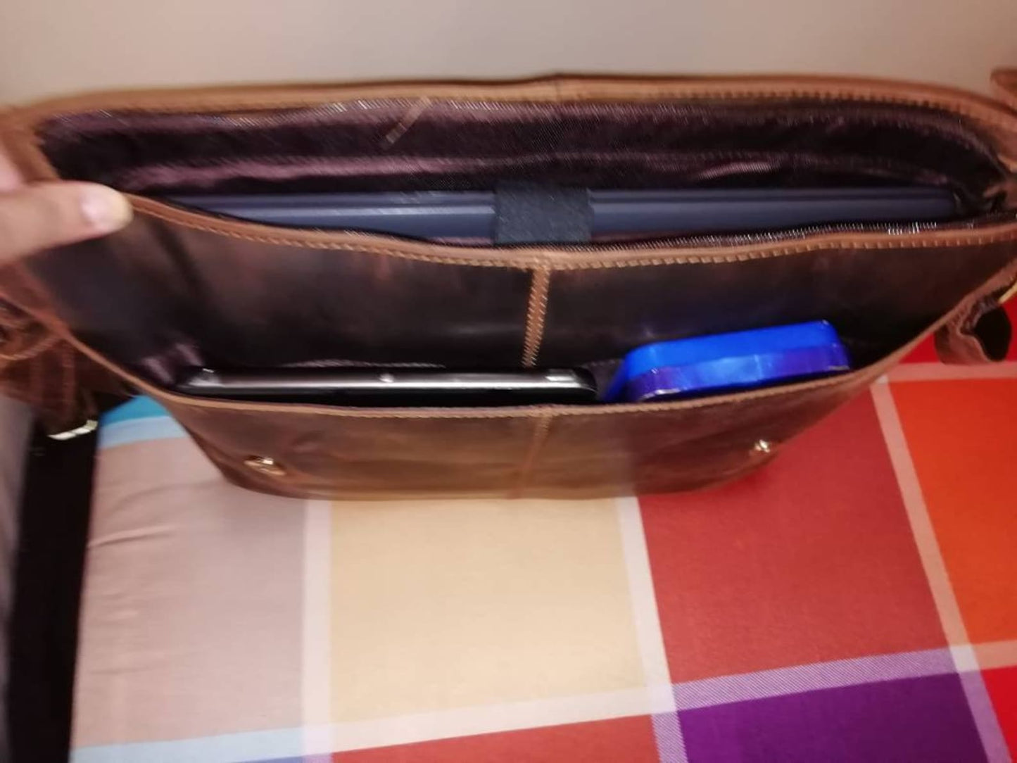 Cowhide Leather Messenger Bag