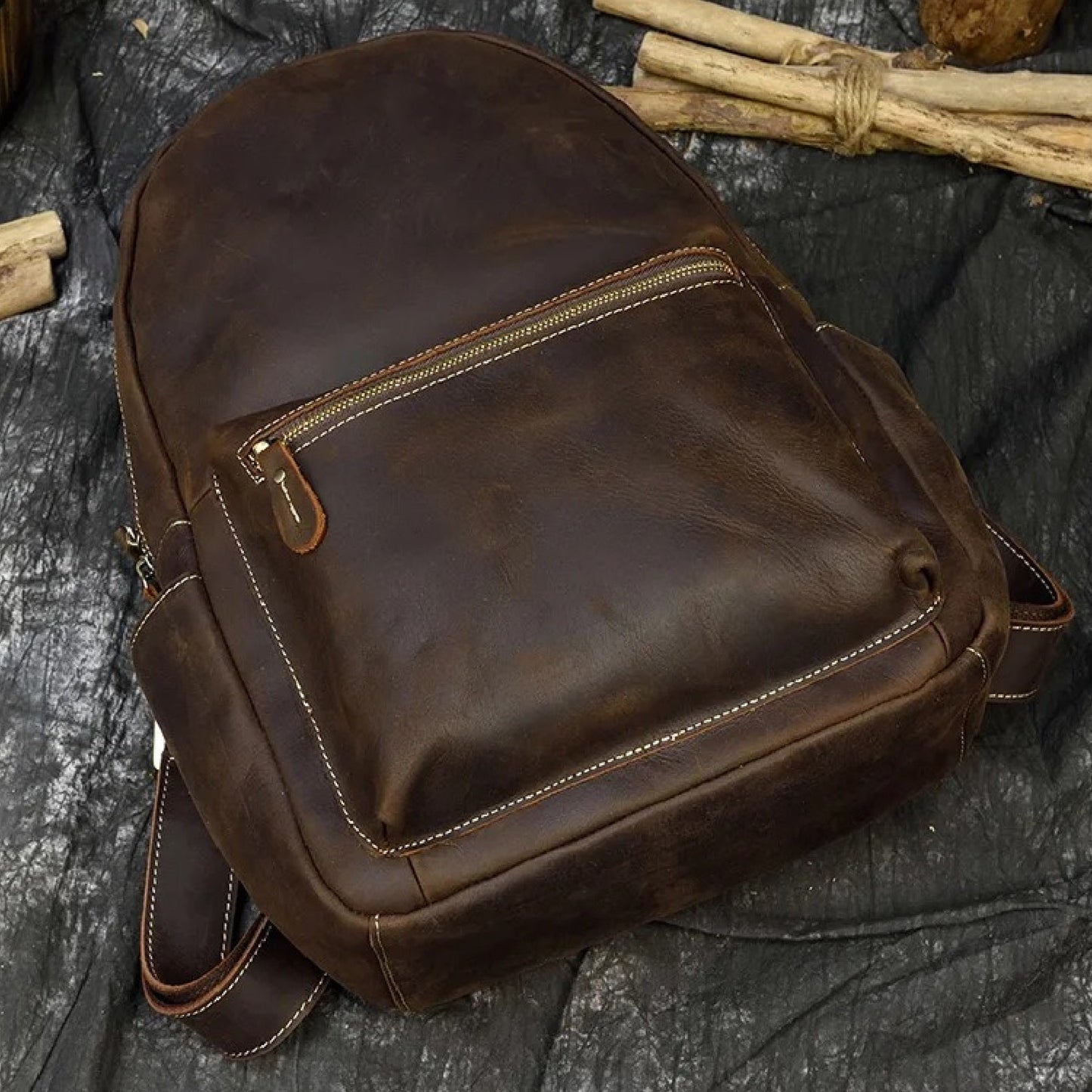 Genuine Leather Travel Backpack Bag