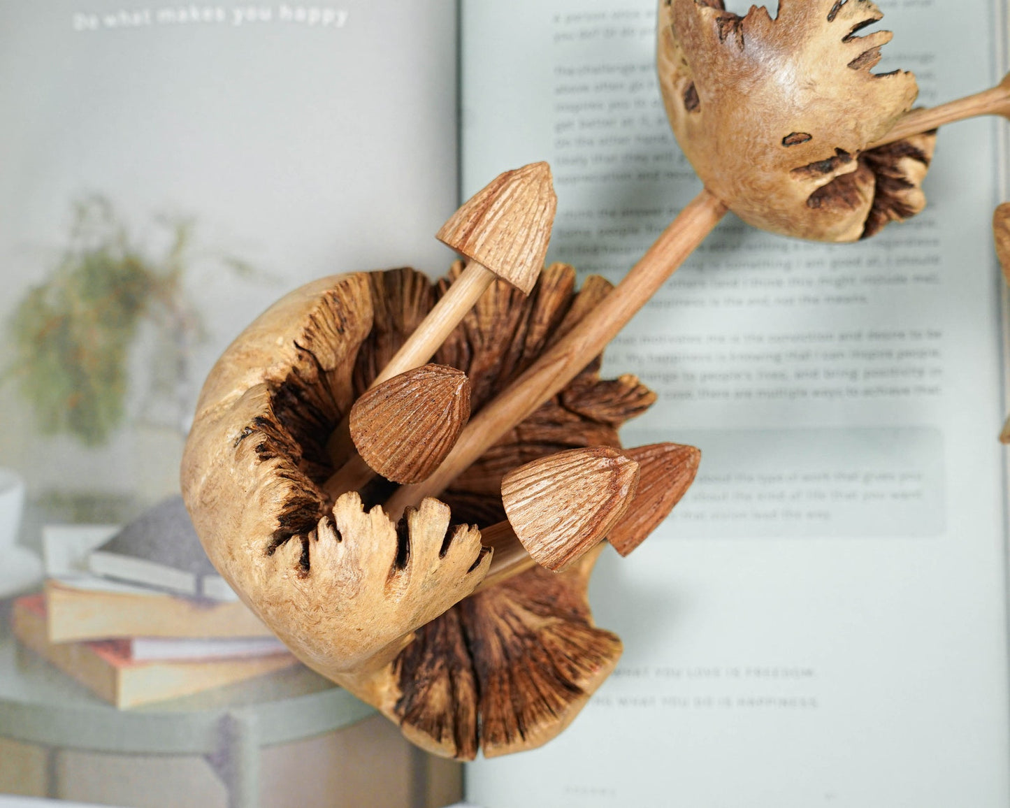 wooden wall decor Hummingbird on Mushroom