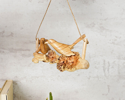 Wooden Hanging Canary Figurine Statue