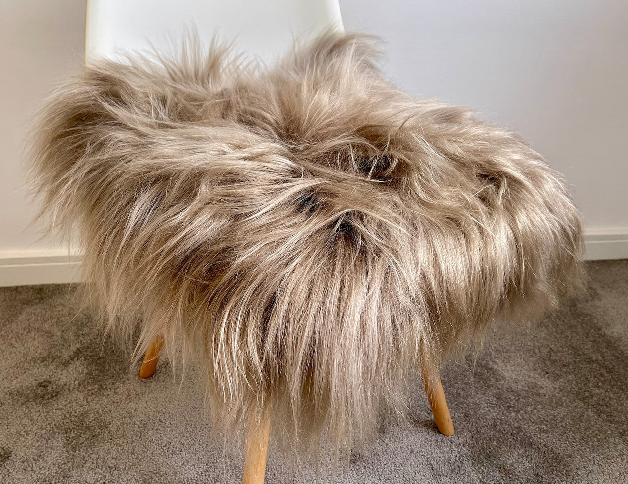 Sheep Fur Chair Pad Brown Blonde