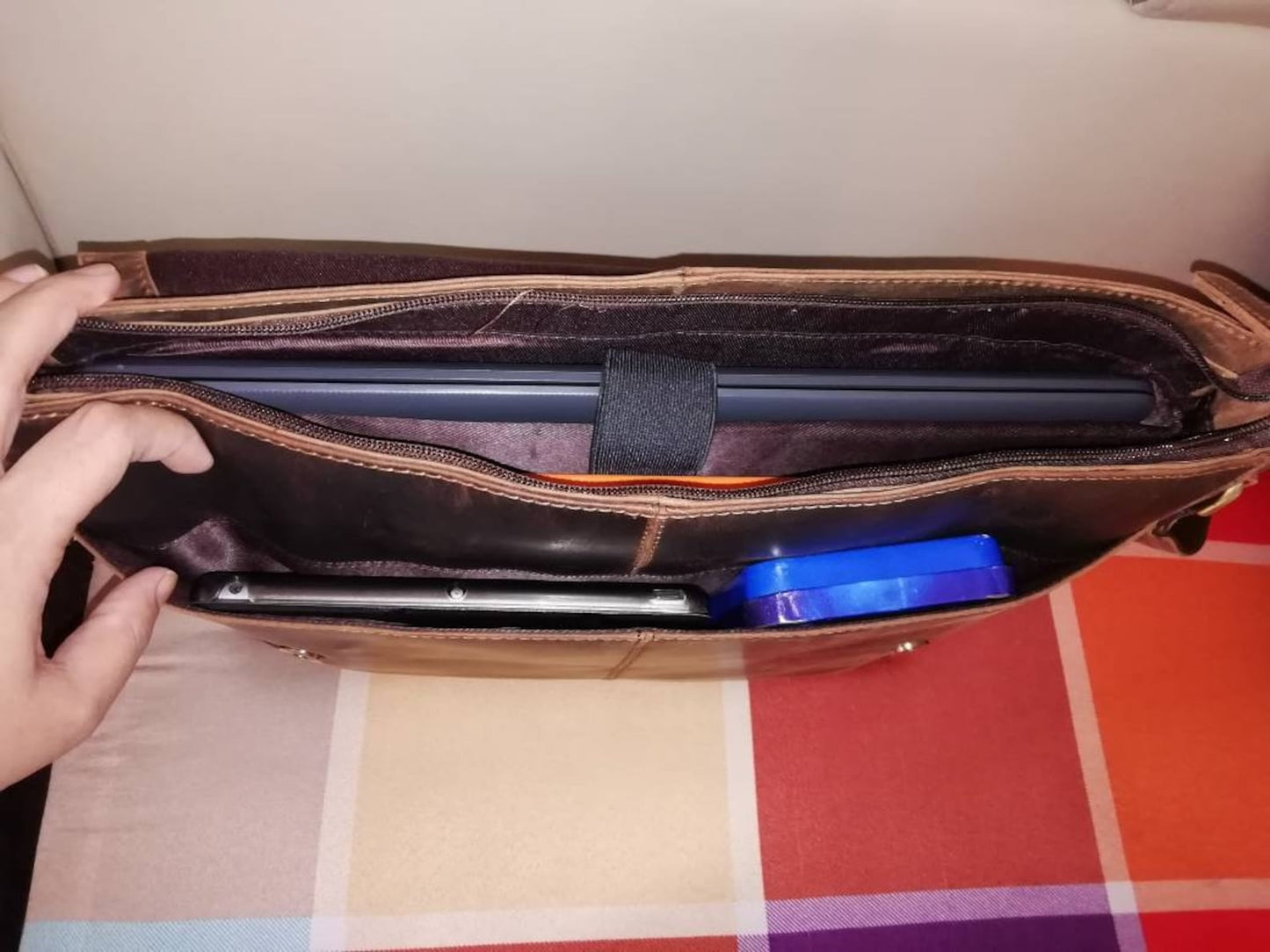Cowhide Leather Messenger Bag