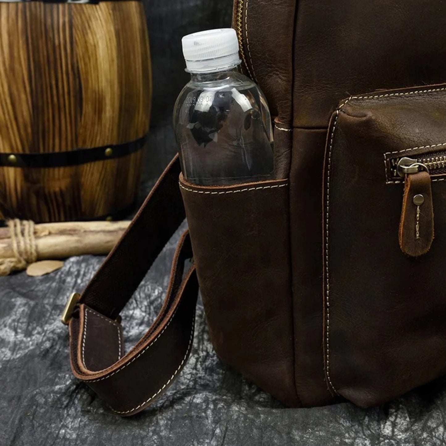 Genuine Leather Travel Backpack Bag