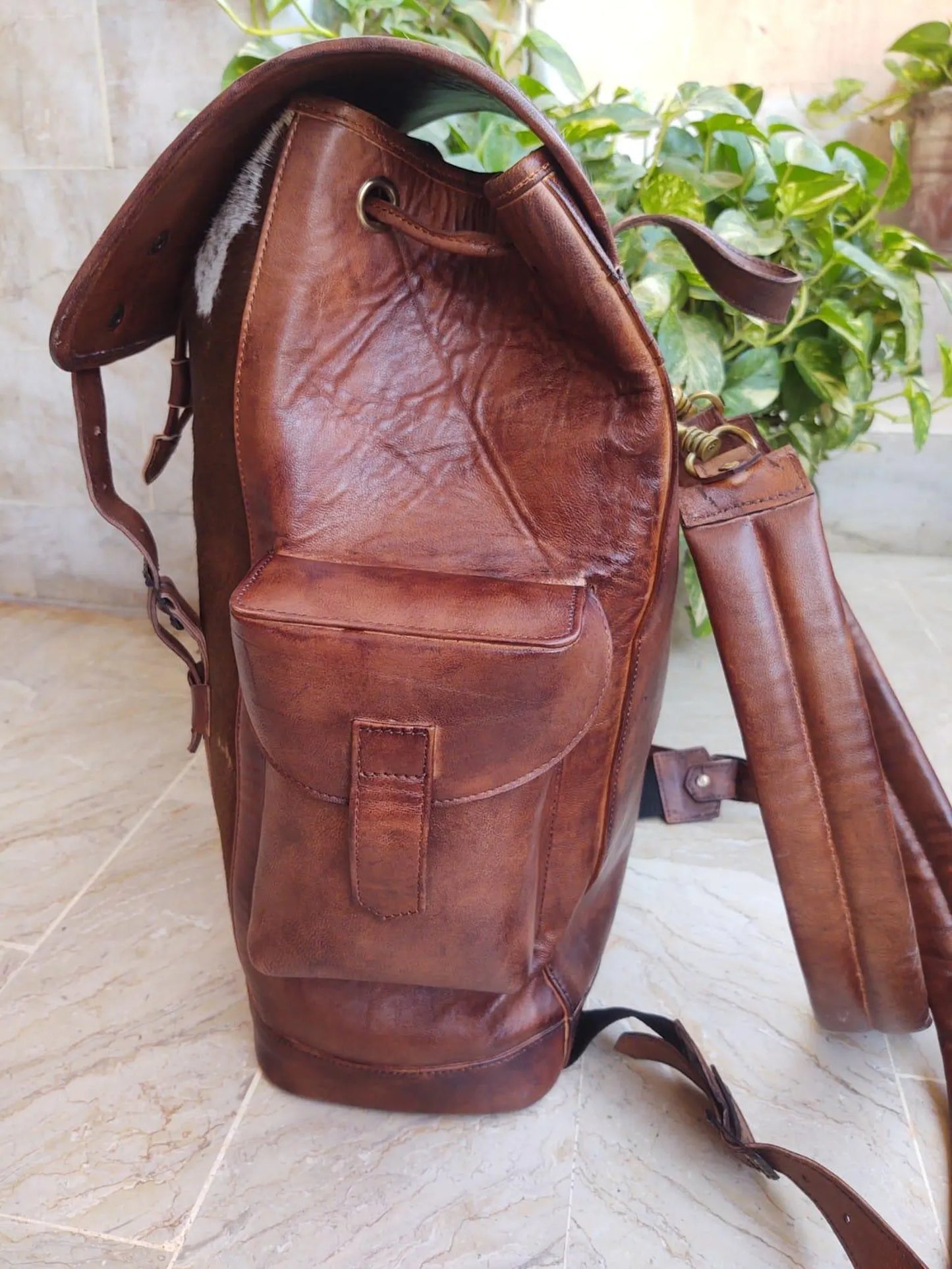 Western Backpack Purse with Hair-On Hide