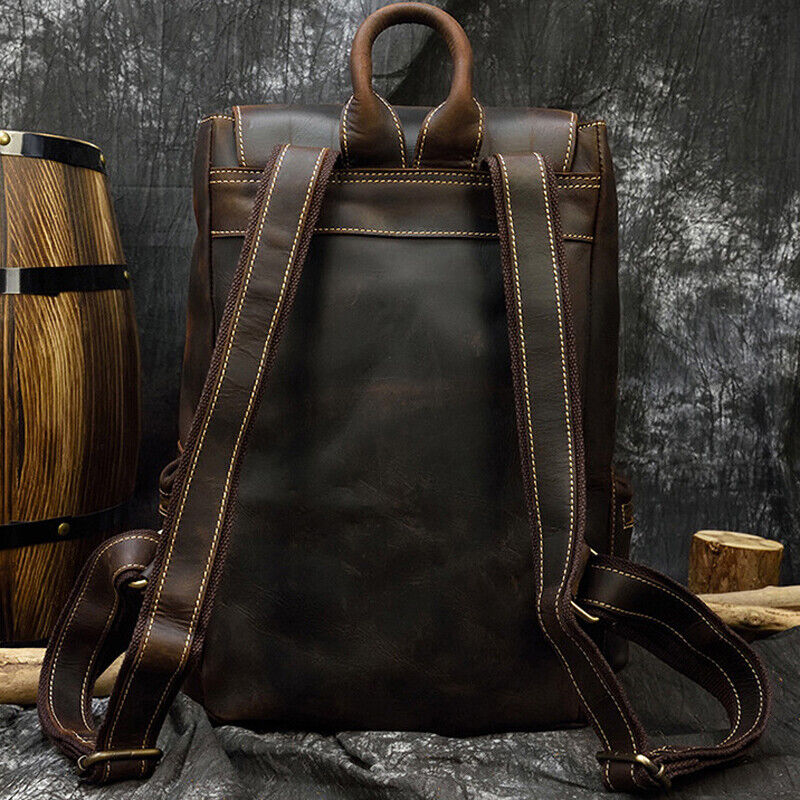 Cowhide Laptop Travel Backpack