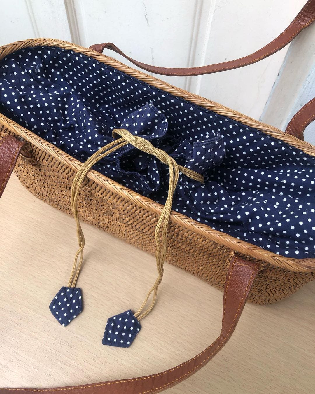 Real Natural Rattan Shoulder Purse